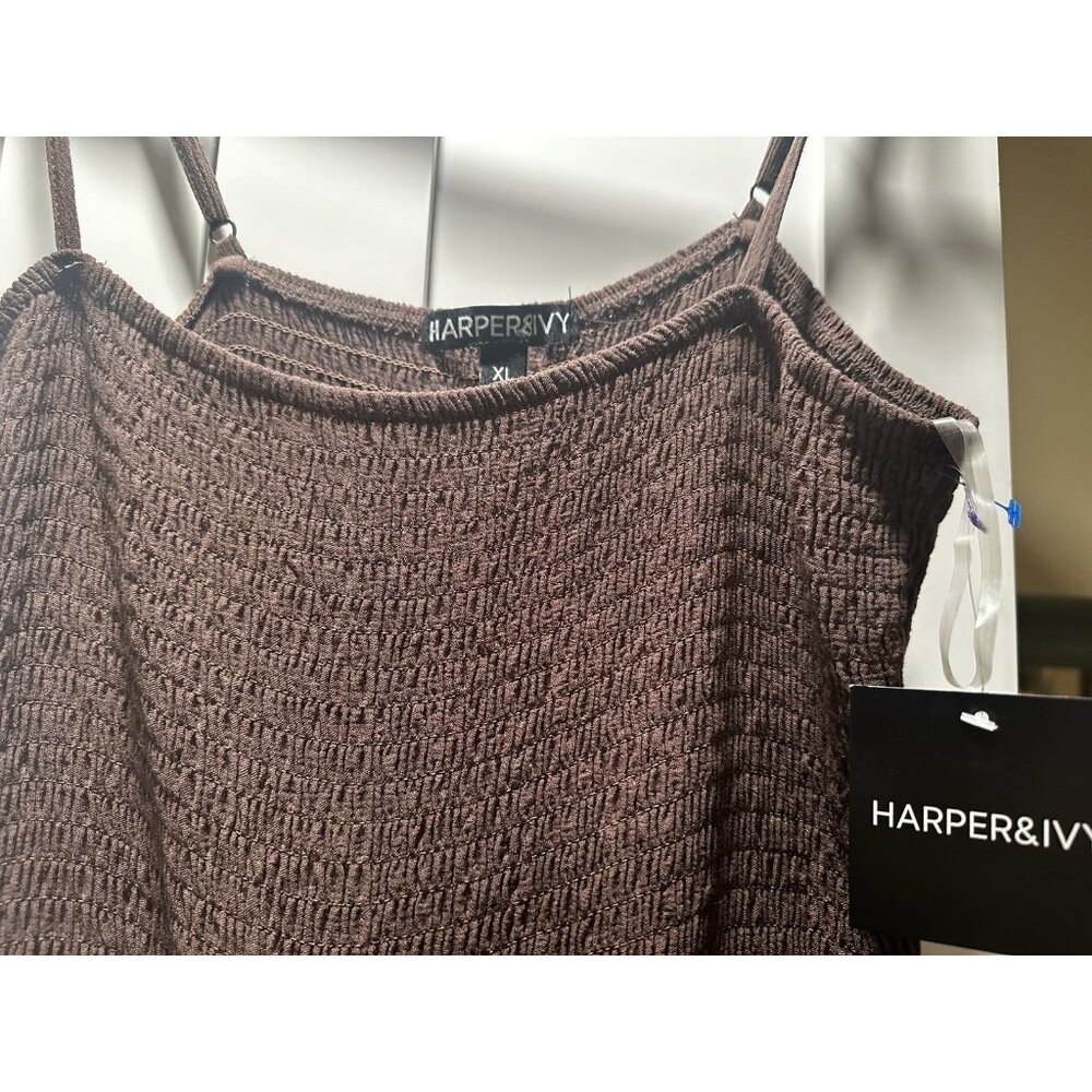 Harper & Ivy Chocolate Brown Jumpsuit - XL - Picture 4 of 4